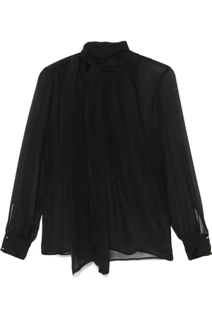 Elisabetta Franchi Voile-Bluse mit Schleifenkragen