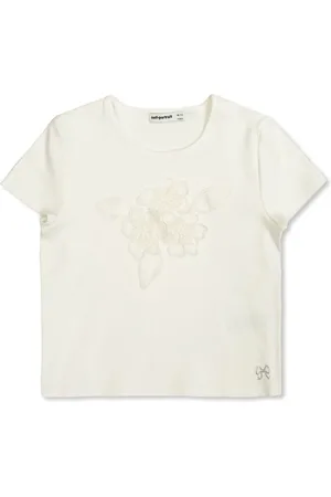 Self-Portrait T-Shirt mit Blumenapplikationen