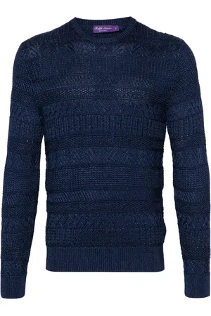 Ralph Lauren Gehäkelter Pullover mit Rundhalsausschnitt