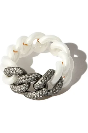 Shay 18kt Schwarzgold-Panzerkettenring mit Diamanten