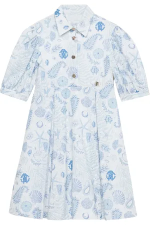 Roberto Cavalli Kleid mit Marine-Print