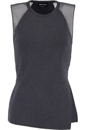 Giorgio Armani Oberteil mit semi-transparenten Ärmeln