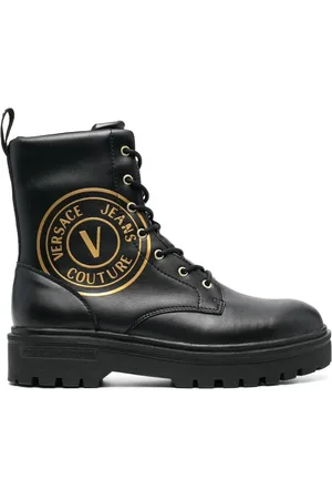 VERSACE Bikerstiefel mit Logo-Print