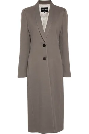 Giorgio Armani Langer Mantel aus Canneté-Jersey