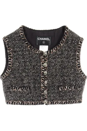 CHANEL 1986-1988 Tweed-Weste
