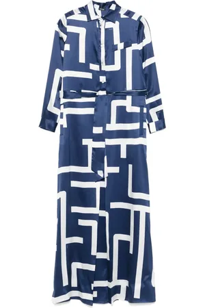 Kiton Maxikleid mit geometrischem Muster