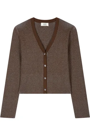 Studio Tomboy Gerippter Cardigan mit V-Ausschnitt