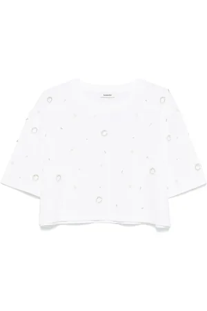 Sandro T-Shirt mit Perlendetail