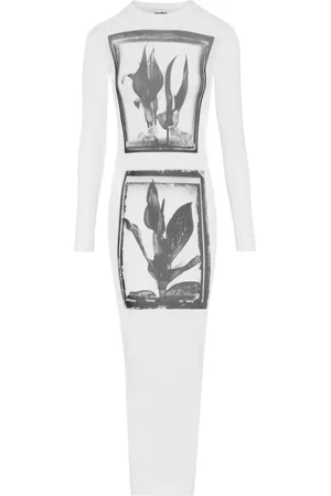 Jean Paul Gaultier Maxikleid mit botanischem Print