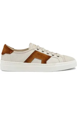 santoni Canvas-Sneakers mit Wildledereinsätzen