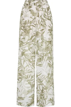 Brunello Cucinelli Hose mit Blatt-Print