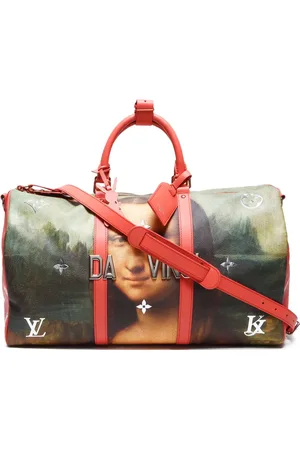 LOUIS VUITTON 2017 x Jeff Koons Mona Lisa Keepall Bandoulière Reisetasche 50cm