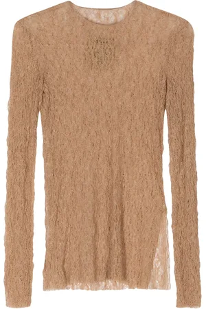 UMA WANG Lochstrick-Bluse mit Schlitzen