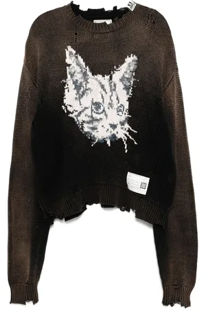 Maison Mihara Yasuhiro Pullover aus Katzen-Jacquard