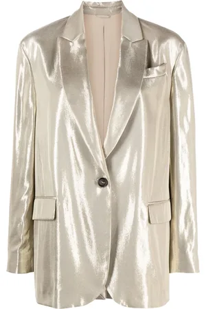 Brunello Cucinelli Einreihiger Blazer mit Metallic-Effekt