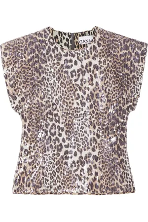 Ganni Bluse mit Leoparden-Print
