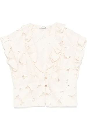 Sandro Cropped-Top mit Stickerei