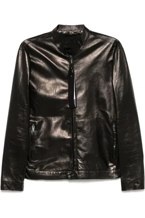 SALVATORE SANTORO Klassische Lederjacke