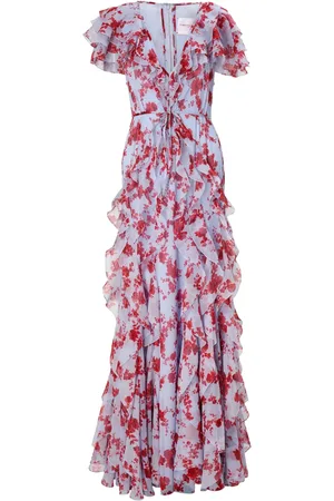 Carolina Herrera Seidenkleid mit Blumen-Print