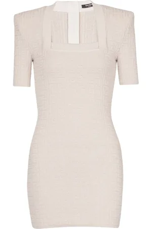 Balmain Gestricktes Minikleid mit Labyrinth