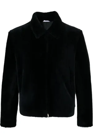 Thom Browne Lederjacke mit Faux Fur