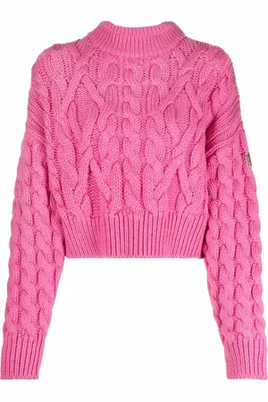 Moncler Cropped-Pullover mit Zopfmuster
