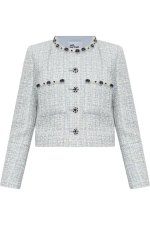 Self-Portrait Tweed-Jacke mit Strass