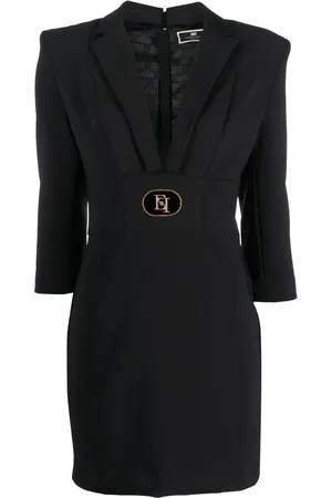 Elisabetta Franchi Minikleid mit Logo-Schild