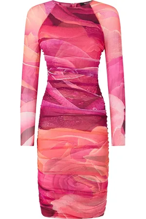 Roberto Cavalli Midikleid mit Rosen-Print