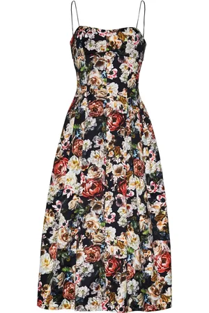 ADAM LIPPES Rickie Midikleid mit Blumen-Print
