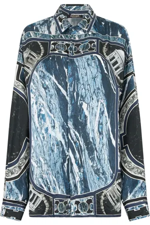 Roberto Cavalli Hemd mit Marmor-Print