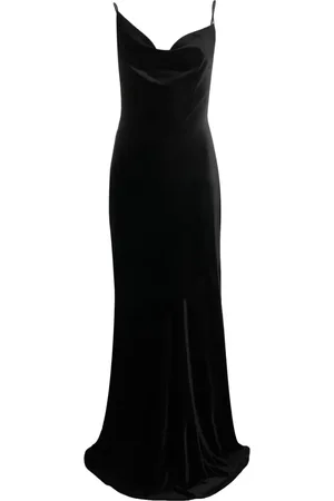 Serafini Samtkleid mit V-Ausschnitt