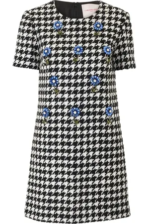 Carolina Herrera Minikleid mit Hahnentrittmuster