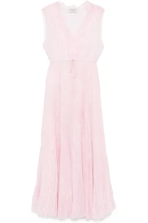 Ermanno Firenze Maxikleid mit plissiertem Detail