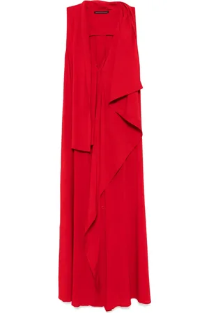 YOHJI YAMAMOTO Drapiertes Ry Lawn Maxikleid