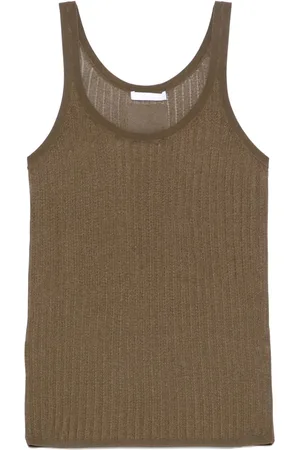 Helmut Lang Geripptes Tanktop aus Pointelle