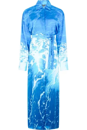 Roberto Cavalli Midikleid mit abstraktem Print