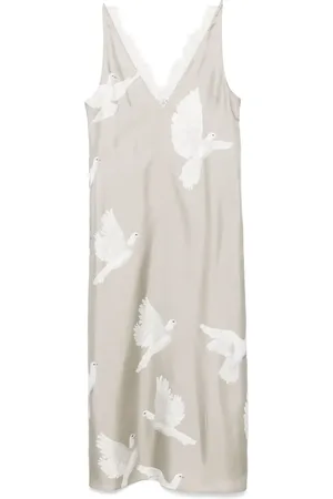 Stella McCartney Ärmelloses Maxikleid mit Tauben-Print