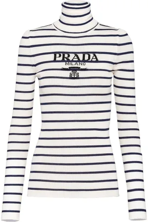 Prada Gestreifter Pullover mit Logo