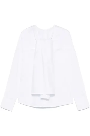 Plan C Popeline-Bluse mit Maxi-Schleife