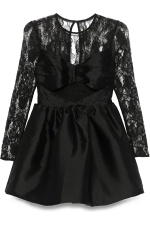 Self-Portrait Taft-Minikleid mit Spitzeneinsatz