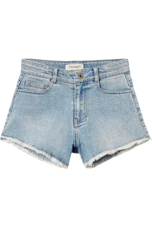 Twin-Set Ausgefranste Jeans-Shorts