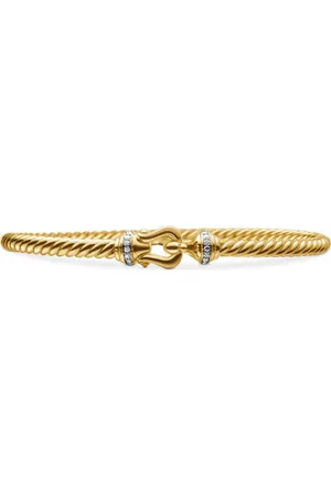 David Yurman 18kt Buckle Cablespira Gelbgoldarmband mit Diamant 3,5mm