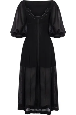 Serafini Maxikleid mit Puffärmeln