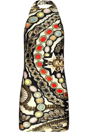 AREA Minikleid mit Schmuckstein-Print