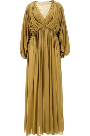Serafini Maxikleid mit Puffärmeln