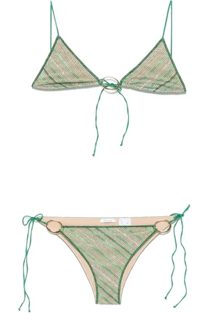 Oseree Gestreifter Bikini mit O-Schild