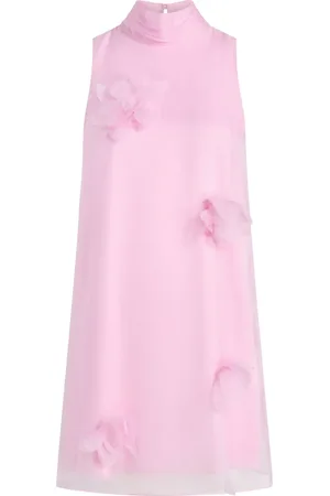 Cinq A Sept Stehkragen-Kleid mit Blumenapplikation