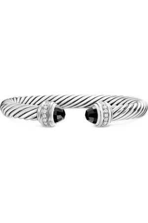 David Yurman Cable Classics Sterlingsilber-Armband mit Onyx