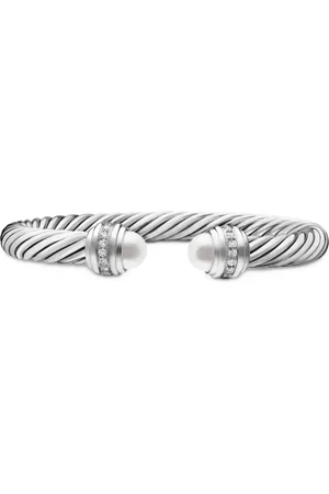 David Yurman Cable Classics Armband aus Sterlingsilber mit Diamant 7mm